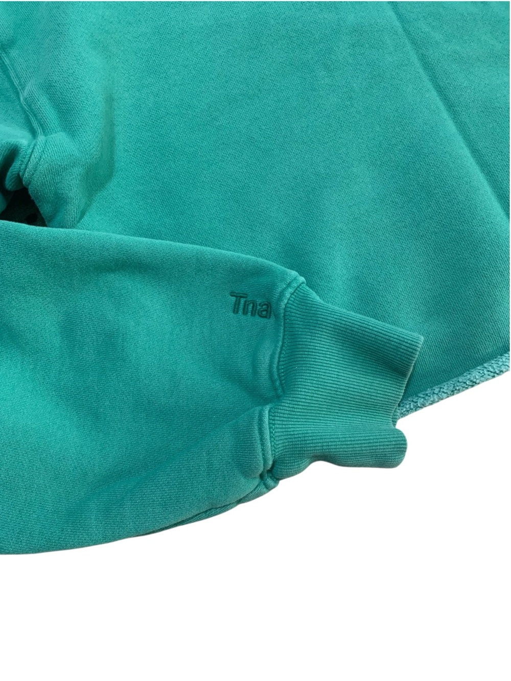 Tna Aritzia Cozy Fleece Perfect Cropped Crew Sweatshirt Green S - Picture 6 of 8